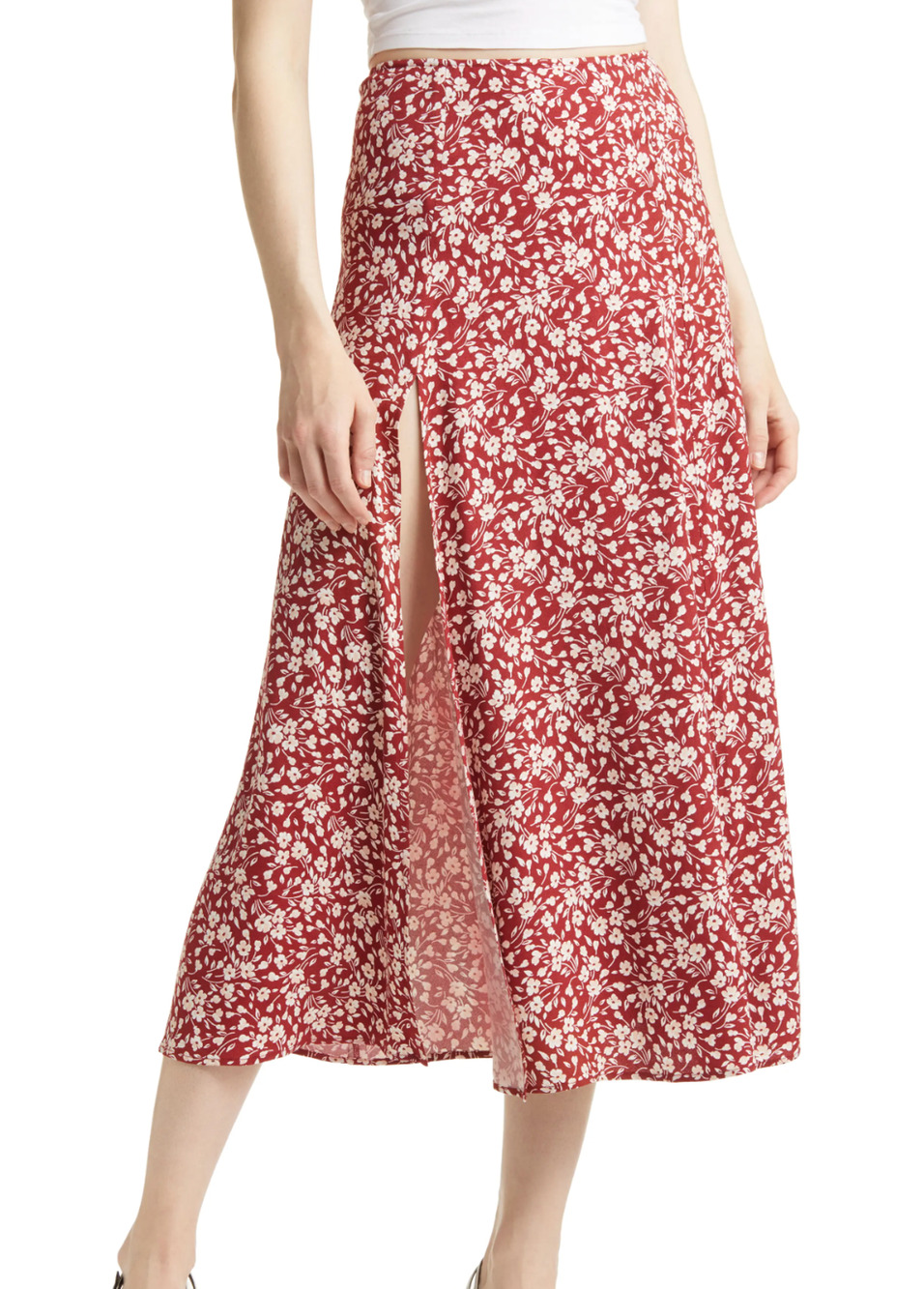 Reformation Floral Red Zoe Skirt Size 4